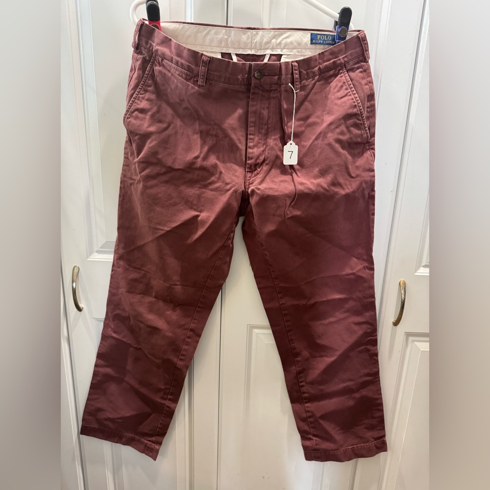 Polo classic fit maroon chino 36x32